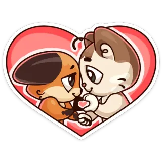 ☺️ 6f0dd92f gatos, amor, coração, fofo, animais, desenho animado telegram sticker