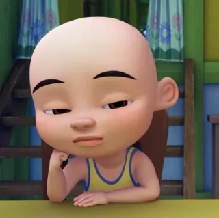 🦠 028e2a71 Upin Upin & Ipin upin, upin & ipin, мультфильм, персонаж, малайзия, мультипликационный telegram sticker