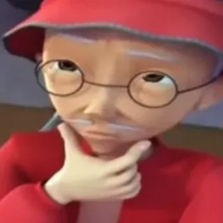 🦠 058fab61 Мультик, Размышления, Очки, Анимированный, Персонаж telegram sticker