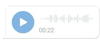 🙂 3c95bfb9 00:22 Audio, Suara, Pesan, Rekam, Putar, Gelombang telegram sticker