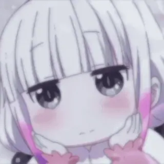 🍡 558ab380 Kanna Kamui Miss Kobayashi's Dragon Maid 动漫, 康娜卡姆依, 小林家的龙女仆, 可爱, 动漫女孩 whatsapp sticker