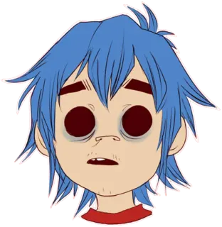 😐 52daedca 2-D Gorillaz 2D, Gorillaz, kreskówka, muzyka, zespół whatsapp sticker