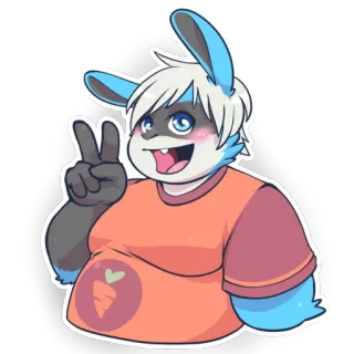 ✌ 11c616b0 Furry, Coniglio, Coniglietto, Antropomorfo, Adesivo, Cartone animato telegram sticker