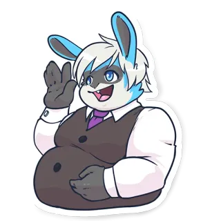 👋 224a0507 coniglio, furry, personaggio, animale, antropomorfo, adesivo telegram sticker