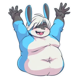 🙌 296af609 Furry, Coniglio, Antropomorfo, Cartone animato, Felice telegram sticker