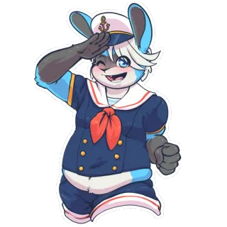 ⚓ 5ade8614 coniglio, coniglietto, furry, marinaio, uniforme, cartone animato telegram sticker