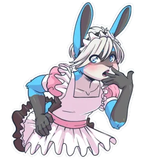 🙇 5b0715c9 Furry, Maid, Anime, Cartone animato, Coniglio telegram sticker