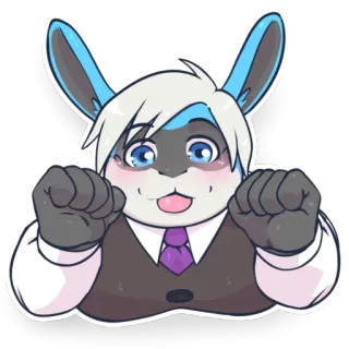 🙉 5bf38217 Furry, Coniglio, Animale, Cartone animato telegram sticker