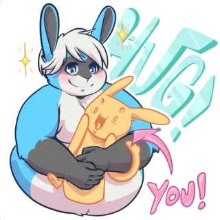 👥 5d60c474 Hi, You! coniglio, cartone animato, carino, saluto, auguri telegram sticker