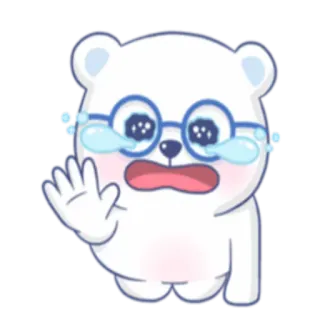 White Bear @stickersb2b whatsapp stickers