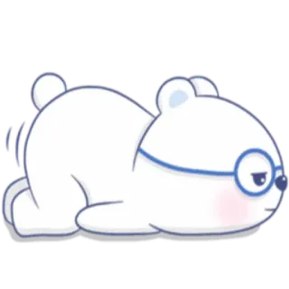 🐻 1db7d84d 熊, 懒, 可爱, 卡通, 眼镜, 动物, 困 telegram sticker