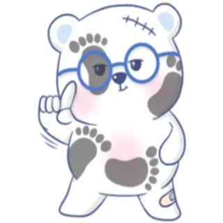 🐻 7eace091 贴纸, 熊, 卡通, 动物, 可爱, 角色, 拼布, 眼镜 telegram sticker