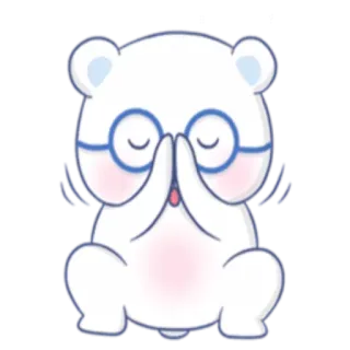 🐻 cb35ede9 熊, 贴纸, 可爱, 动物, 卡通, 眼镜, 卡哇伊 telegram sticker