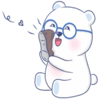 🐻 d653a96c love 熊, 可爱, 眼镜, 卡通, 爱, 甜 telegram sticker