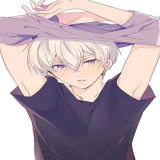 👕 4ace0dc7 Anime, Menino, Bonito, Retrato, Ilustração telegram sticker