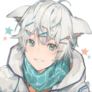 😁 a2e2f4ad Anime, Menino, Orelhas de gato, Kawaii telegram sticker