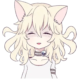 😀 a96ab833 anime, gato, kawaii, menina, fofo, adesivo, mangá telegram sticker