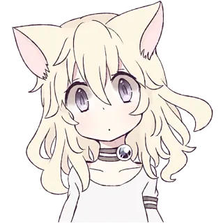 😶 ee0af486 Anime, Catgirl, Mangá, Fofo, Kawaii, Ilustração, Personagem telegram sticker