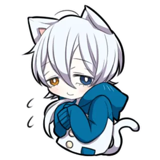 😌 2c0adfa3 anak kucing, anime, chibi, imut, kawaii, karakter, furry telegram sticker
