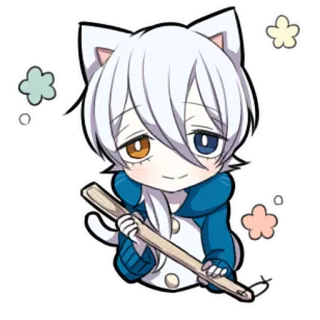 Белый котёнок ч.2 @nyasticks telegram stickers