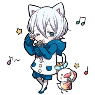🎼 d4f75d67 anak kucing, kawaii, imut, anime, manga, musik, mikrofon telegram sticker