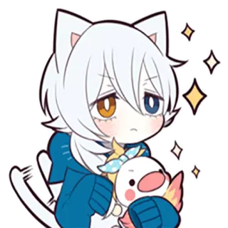 😠 c773f482 Anime, Gatto, Chibi, Kawaii, Carino, Cartone animato telegram sticker
