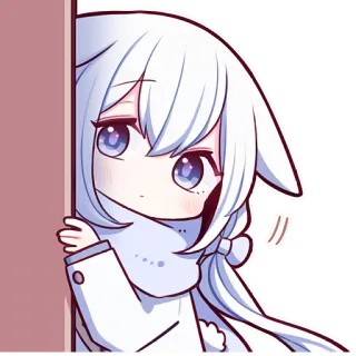 😶 2ebb6316 Anime, Sticker, Lindo, Chibi, Chica, Dibujo animado, Asomar, Asomando telegram sticker