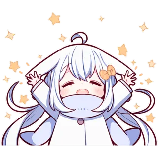 😇 2ef94d39 Anime, Kawaii, Lindo, Estrellas, Chibi, Dibujos animados, Pegatina telegram sticker