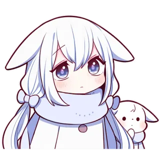 😯 5853840e Anime, Kawaii, Lindo, Oveja, Chica, Ilustración telegram sticker