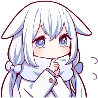 🤔 5f3845d5 Anime, Chibi, Kawaii, Lindo, Chica, Invierno, Bufanda, Personaje telegram sticker