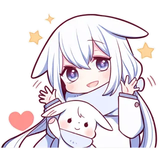 😇 c71436f9 Anime, Kawaii, Lindo, Dibujo animado, Sticker, Personaje, Chibi telegram sticker
