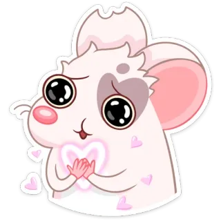 ❤️ 194da70d 쥐, 동물, 만화, 귀여운, 카와이, 하트, 사랑 telegram sticker