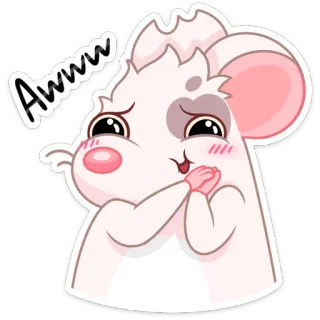 ☺️ 95776bef Awww 귀여운, 쥐, 카와이, 사랑스러운, 동물, 만화, 어머 telegram sticker