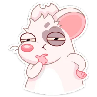 🤔 dbca7bc2 쥐, 만화, 동물, 귀여운, 생각, 스티커 telegram sticker