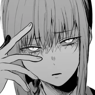 ⚪️ 163112d7 Makima Chainsaw Man Anime, Mangá, Garota, Makima, Chainsaw Man, Expressão, Ilustração telegram sticker