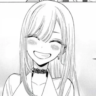 ⚪️ afe260f7 anime, mangá, menina, sorrindo, retrato telegram sticker