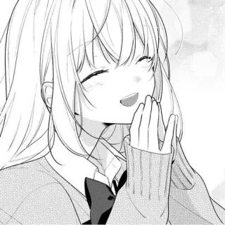 ⚪️ f7ed428e anime, mangá, menina, sorrindo, feliz, retrato telegram sticker