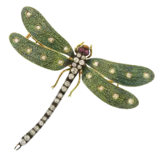 🦋 8d2924a8 蜻蜓, 昆虫, 珠宝, 胸针, 复古, 古董, 绿色 telegram sticker