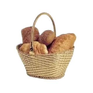 🥖 cf5b591f 面包, 篮子, 糕点, 食物, 面包店, 羊角面包 telegram sticker