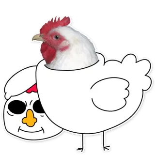 🐓 0248ec87 Huhn, Cartoon, Tier, Humor, Lustig, Aufkleber telegram sticker