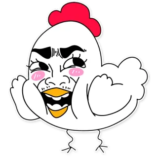🐔 cfc4da54 Huhn, Tier, Lustig, Cartoon, Meme, Comedy, Vogel telegram sticker