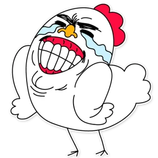 😂 d9a5eab4 Huhn, lachen, weinen, lustig, Emoji, Meme, Cartoon telegram sticker