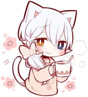 ☕️ 239387d5 アニメ猫, かわいい, 猫, ちび, お茶, 可愛い telegram sticker