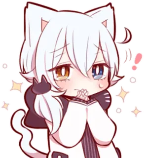 😭 7ebe121a アニメ, マンガ, かわいい, 可愛い, ちび, 猫耳男子, 獣耳 telegram sticker