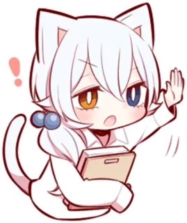 ✋ d82d101f 猫, アニメ, ちび, かわいい, 可愛い, 動物, ケモノ telegram sticker