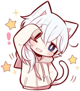 😋 d8e06264 アニメ, マンガ, 猫耳, かわいい, ちびキャラ, 可愛い, キャラクター, イラスト telegram sticker