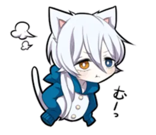 😤 3813a0b9 むっ! anime, cat, chibi, cute, neko, manga telegram sticker