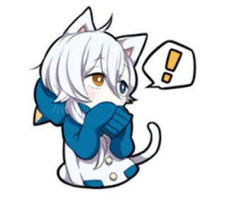❗ c506d80a anime, cat, character, sticker, exclamation, cute telegram sticker