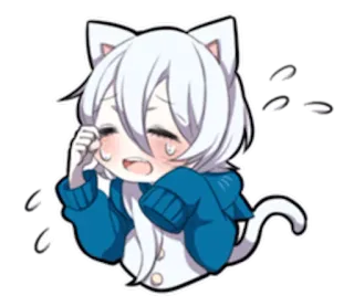 😭 e9c25e0d anime, cat, crying, kawaii, manga, sad, tearful telegram sticker