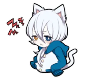 😠 fc442e02 anime, cat, kawaii, cute, character, sleepy telegram sticker